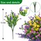 12 Pcs Artificial Flowers Outdoor, Faux Artificial Plants UV Resistant Plastic Flower Bulk for Hanging Planter Porch Window Home Wedding Fall Summer Decor (12, Fuchsia, Purple, Yellow, Green)